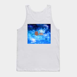 Sloth Cat Scratch Night Sky Tank Top